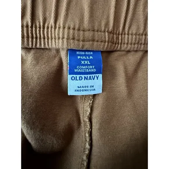 NWT Old Navy High Rise Pulla Comfort Waist Brown Straight Leg Pants Women’s XXL - Picture 6 of 7
